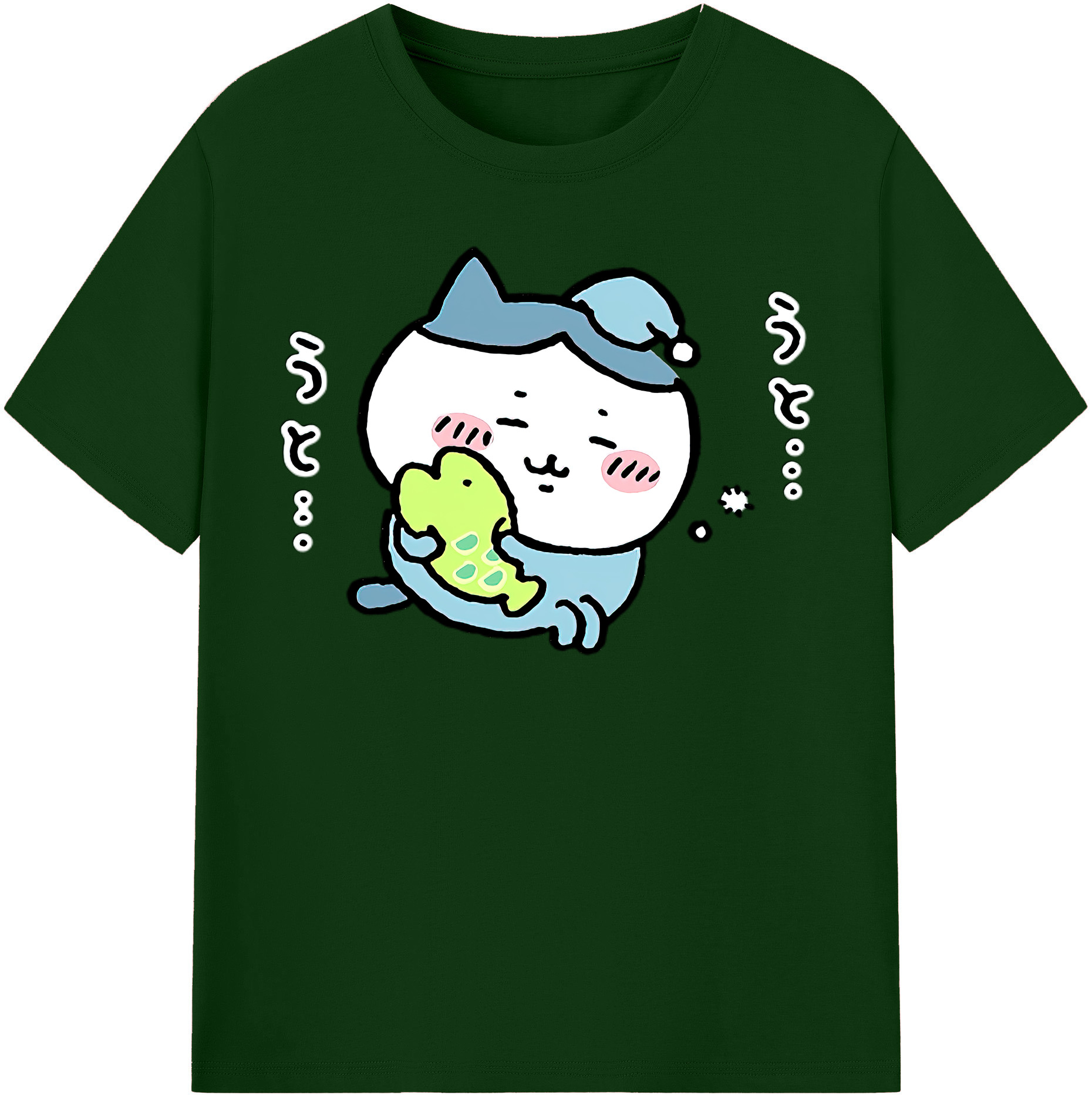 （画像用） ちいかわ ハチワレ Chii-kawa hachiware 綿100％半袖Tシャツ（フロントプリント）